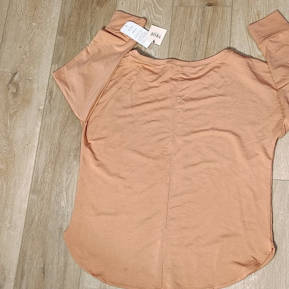 TRUE & CO WOMENS MED BLUSH SLOUCH TOP BUTTERY SOFT - Picture 8 of 8